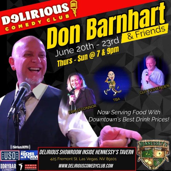 Delirious Comedy Club Presents Don Barnhart, Erin O'Connor, Special Guest & Guy Fessenden