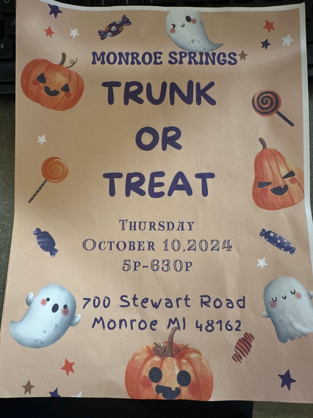 Monroe springs rehab and nursing annual trunk or treat