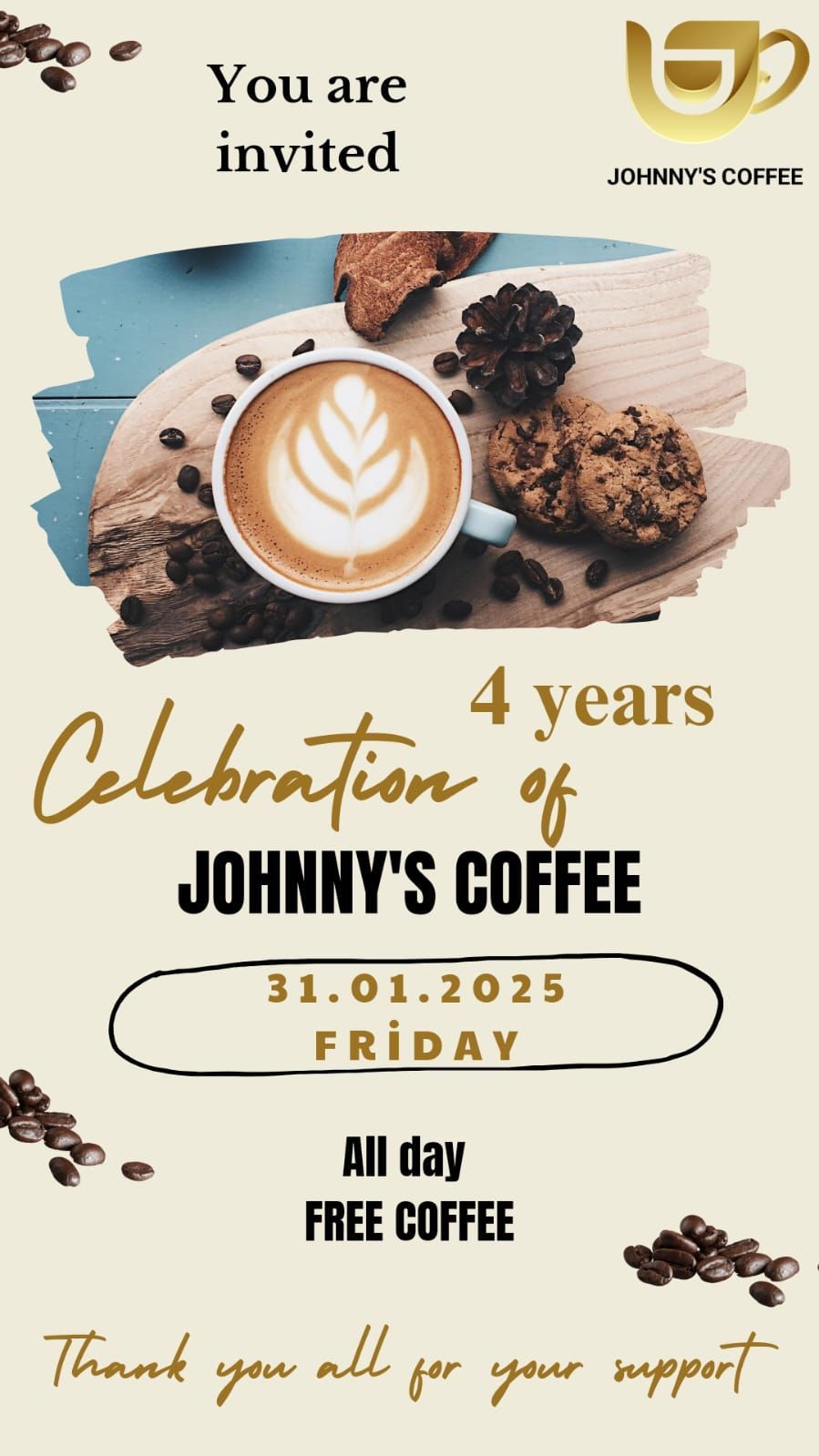 Celebration Johnny's Coffee 