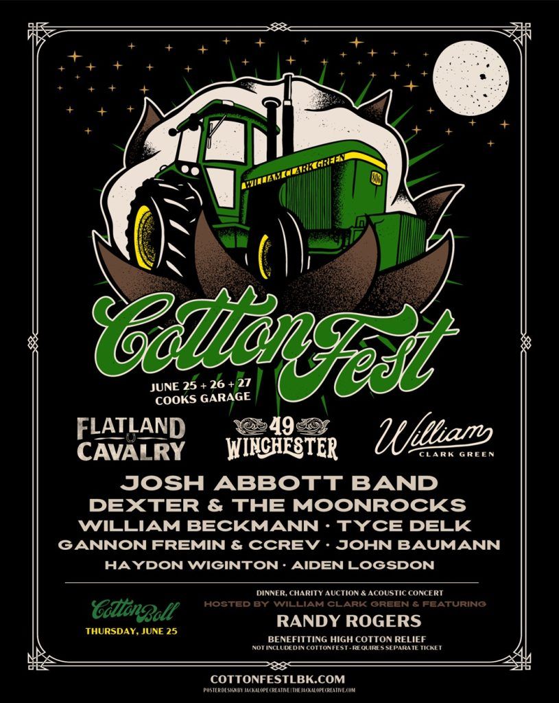 Cotton Fest: Flatland Cavalry 49 Winchester William Clark Green & Josh Abbott Band - 2 Day Pass