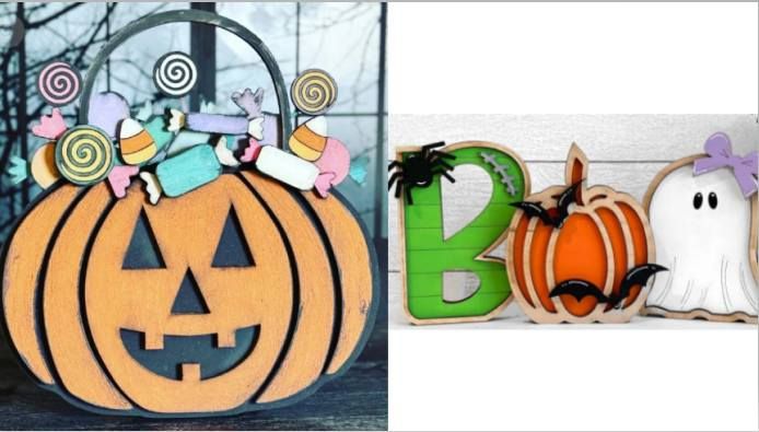 Layered Wood Art ~ Sept 27, 2024 \u25cf CHOICE: Halloween ~ Candy Pumpkin OR Boo