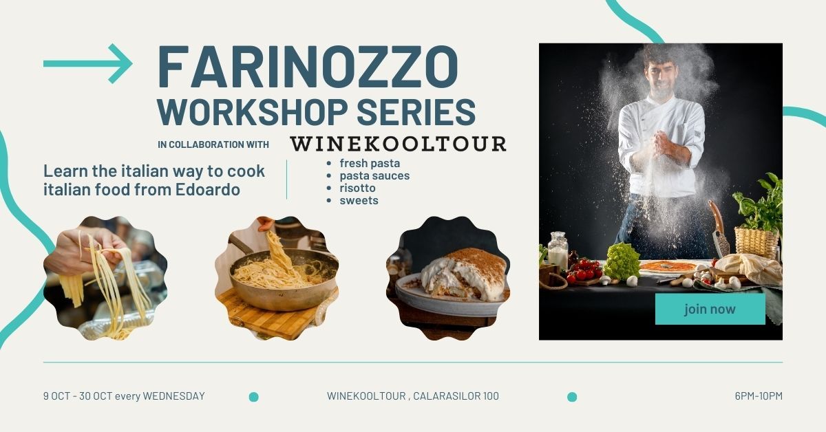 Italian gastronomy workshop series by Farinozzo