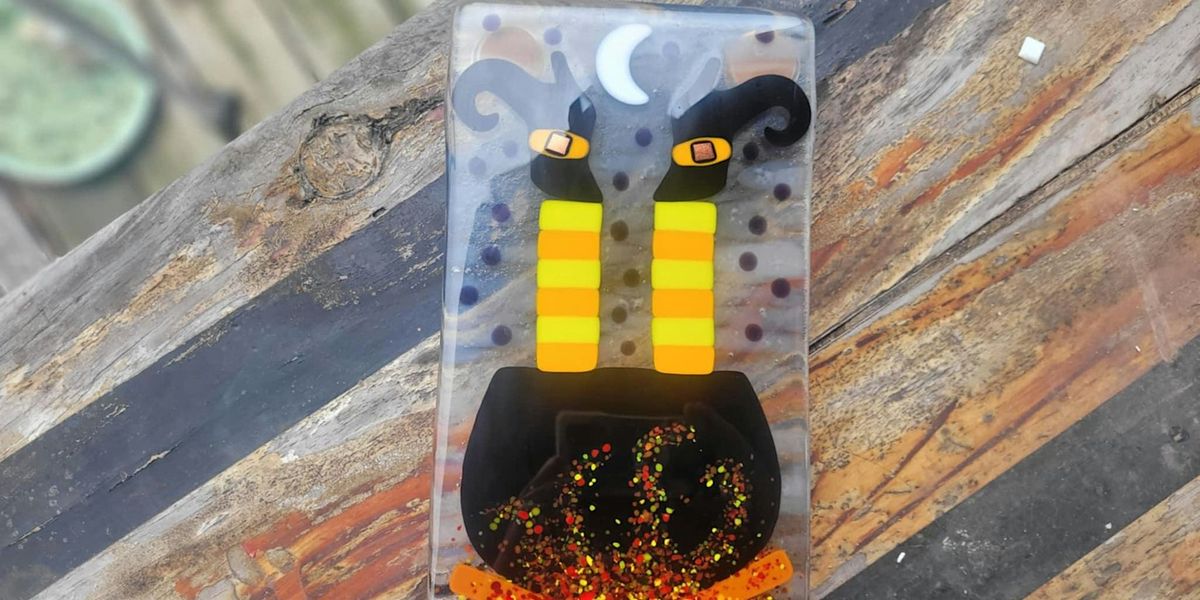 Witch Cauldron Fused Glass Charcuterie Board