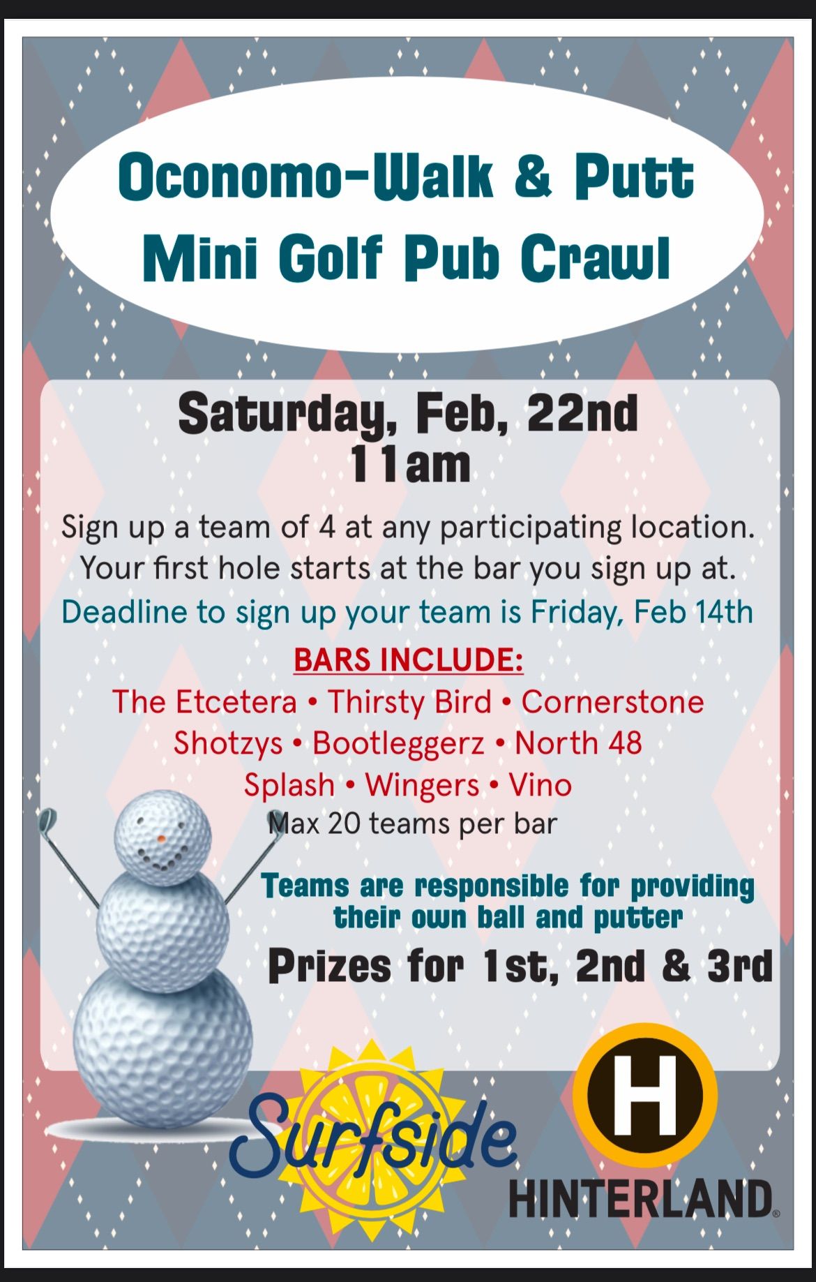 Mini Golf PuB - VINO SIGN UP