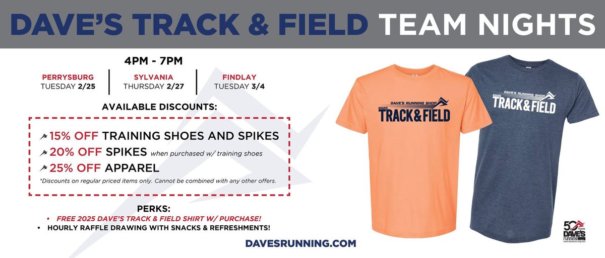 Dave's Track & Field Team Nights\u2014PERRYSBURG