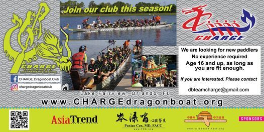 CHARGE Dragon Boat paddling - $5