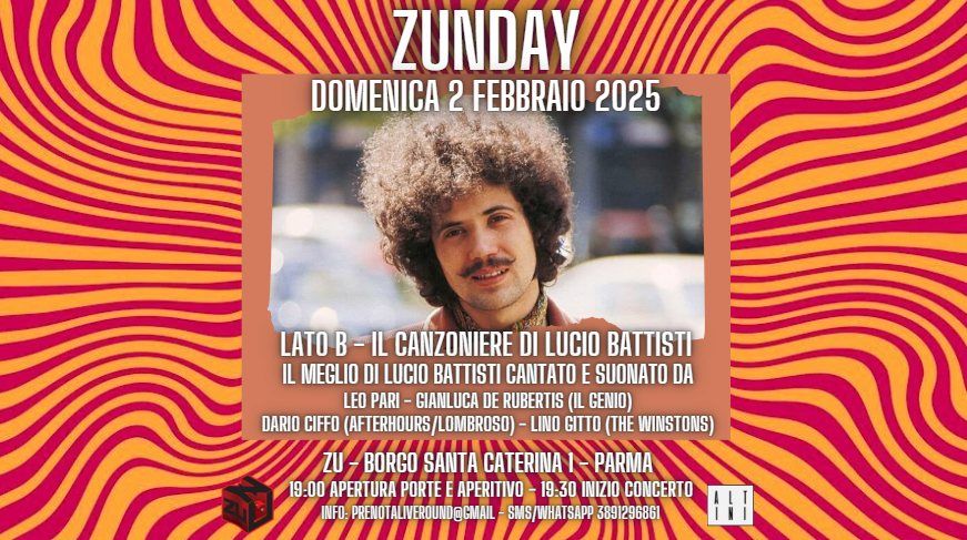 Concerto\/aperitivo LATO B - IL CANZONIERE DI LUCIO BATTISTI | Zu, Parma