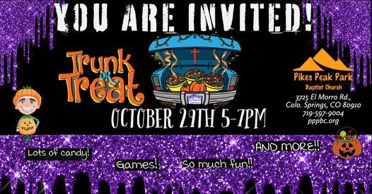 trunk or treat pikes peak park baptist church cos colorado springs 29 october 2021