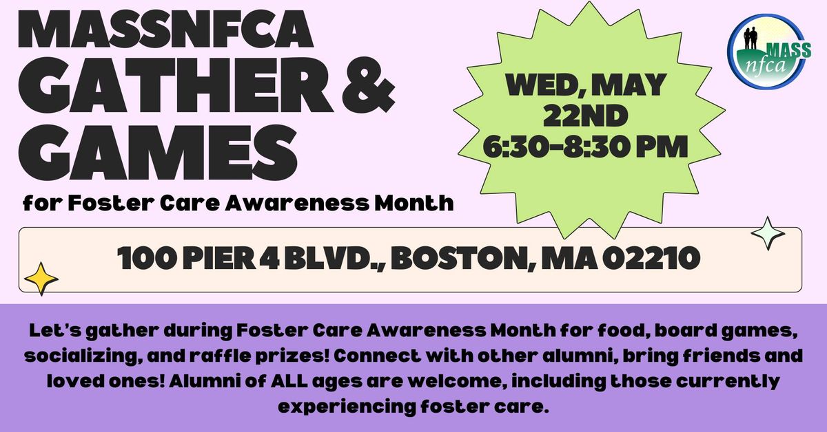 MassNFCA Gather & Games for Foster Care Awareness Month