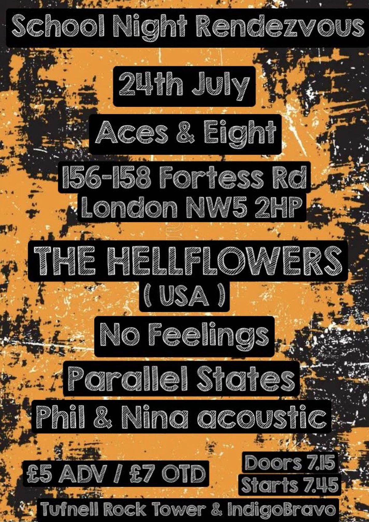 School Night Rendezvous with The Hellflowers ( USA ) + No Feelings + Parallel States + Phil&Nina 