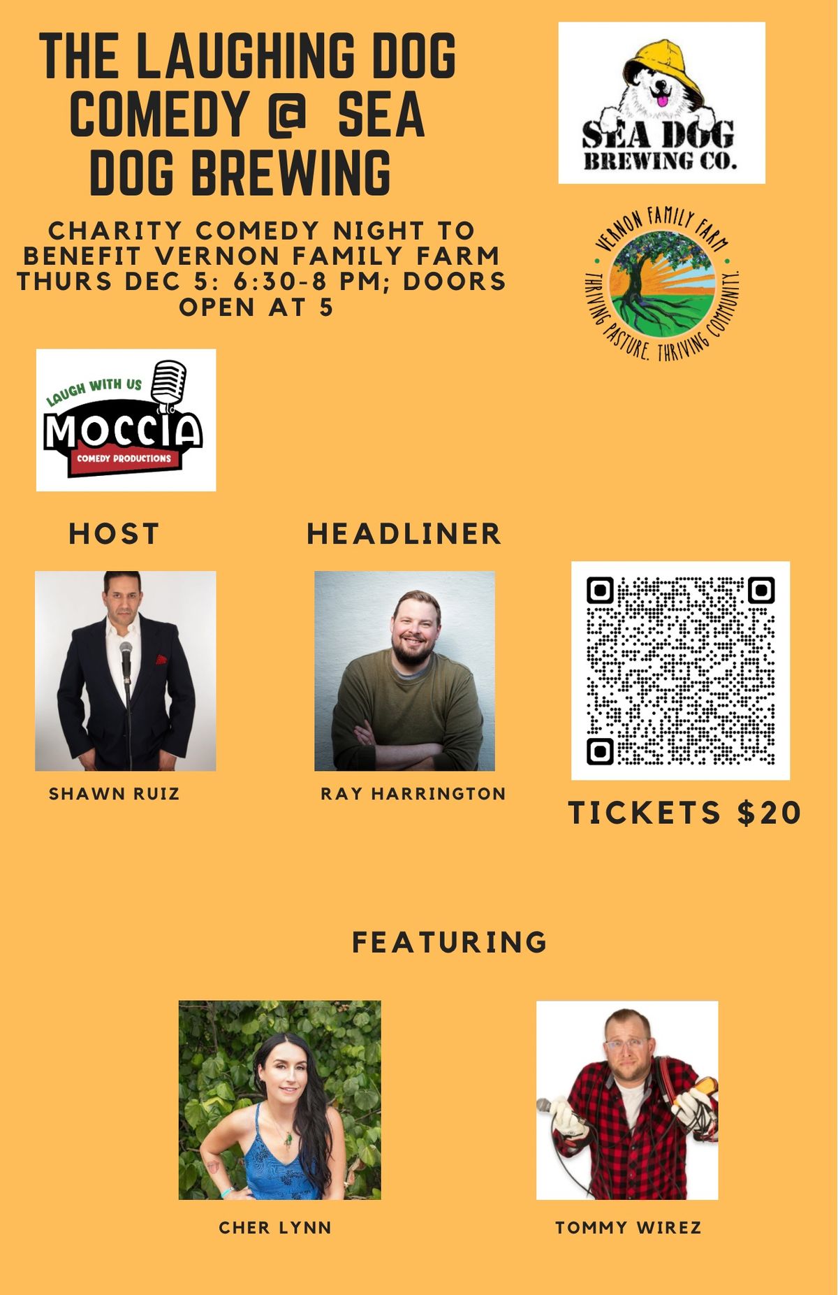 18+ Charity Comedy Night @ Sea Dog Exeter to benefit Vernon Family Farm!