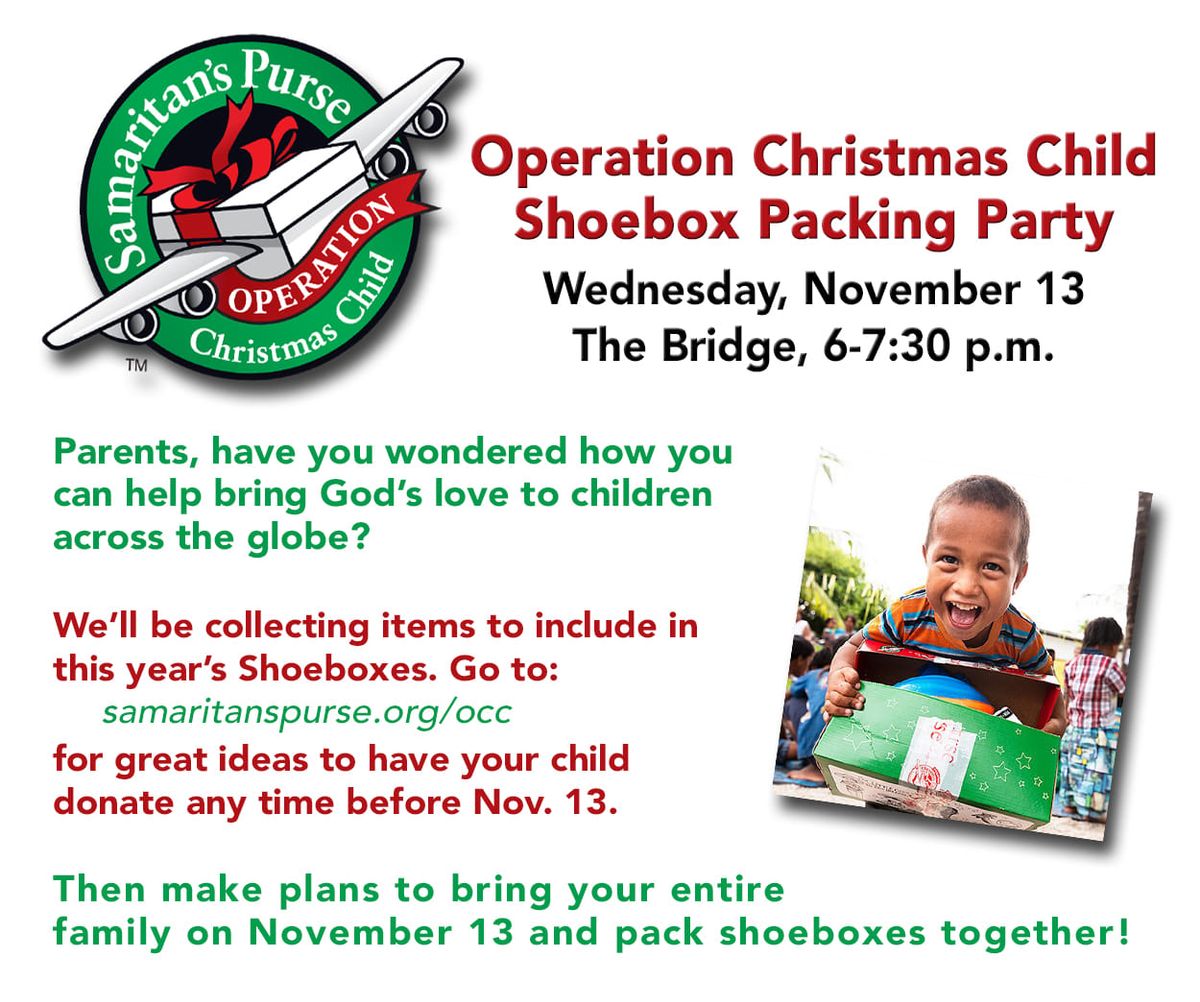 Operation Christmas Child Shoebox Packing Party