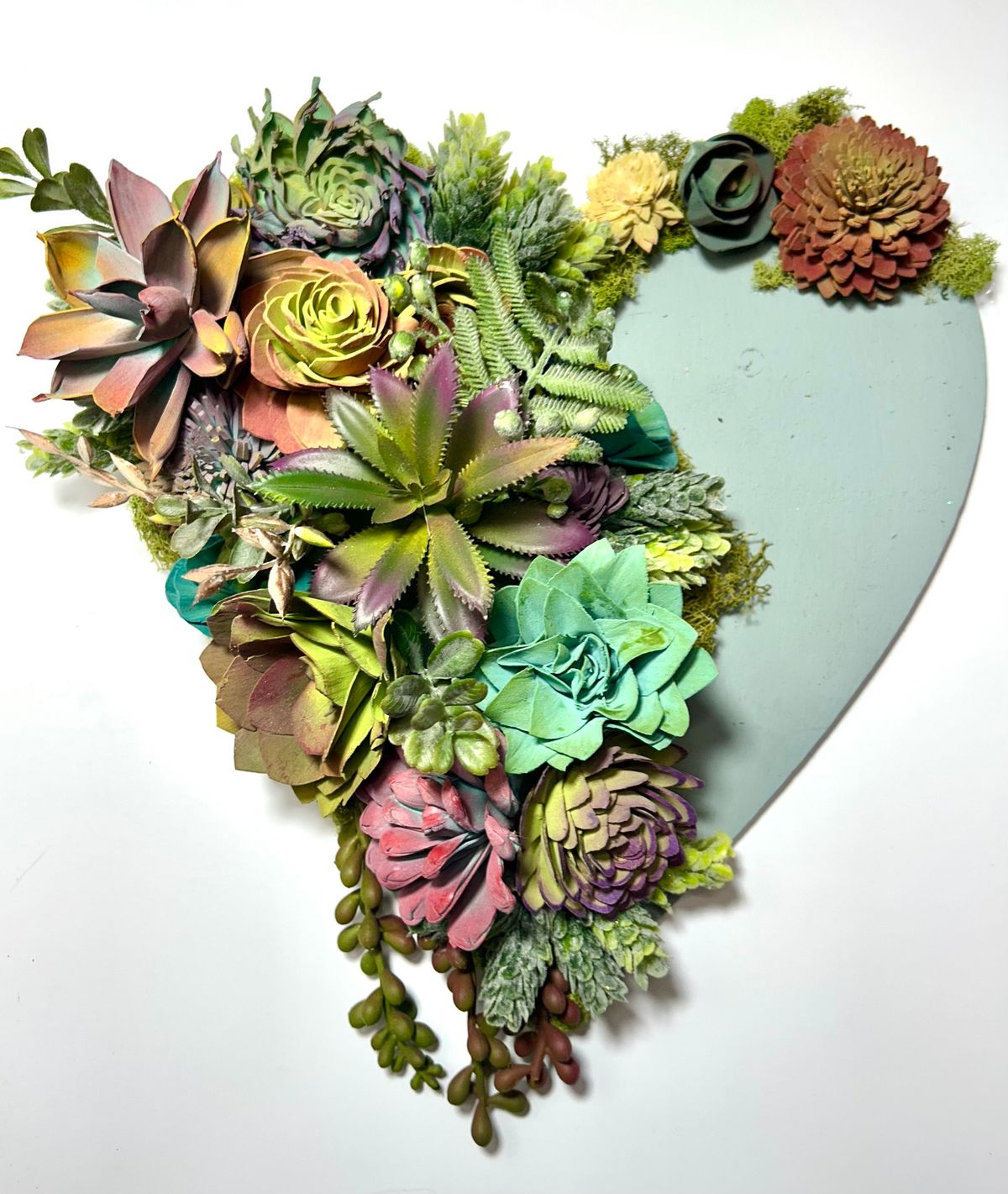 "Forever Flowers" Succulent Heart Door Hanger