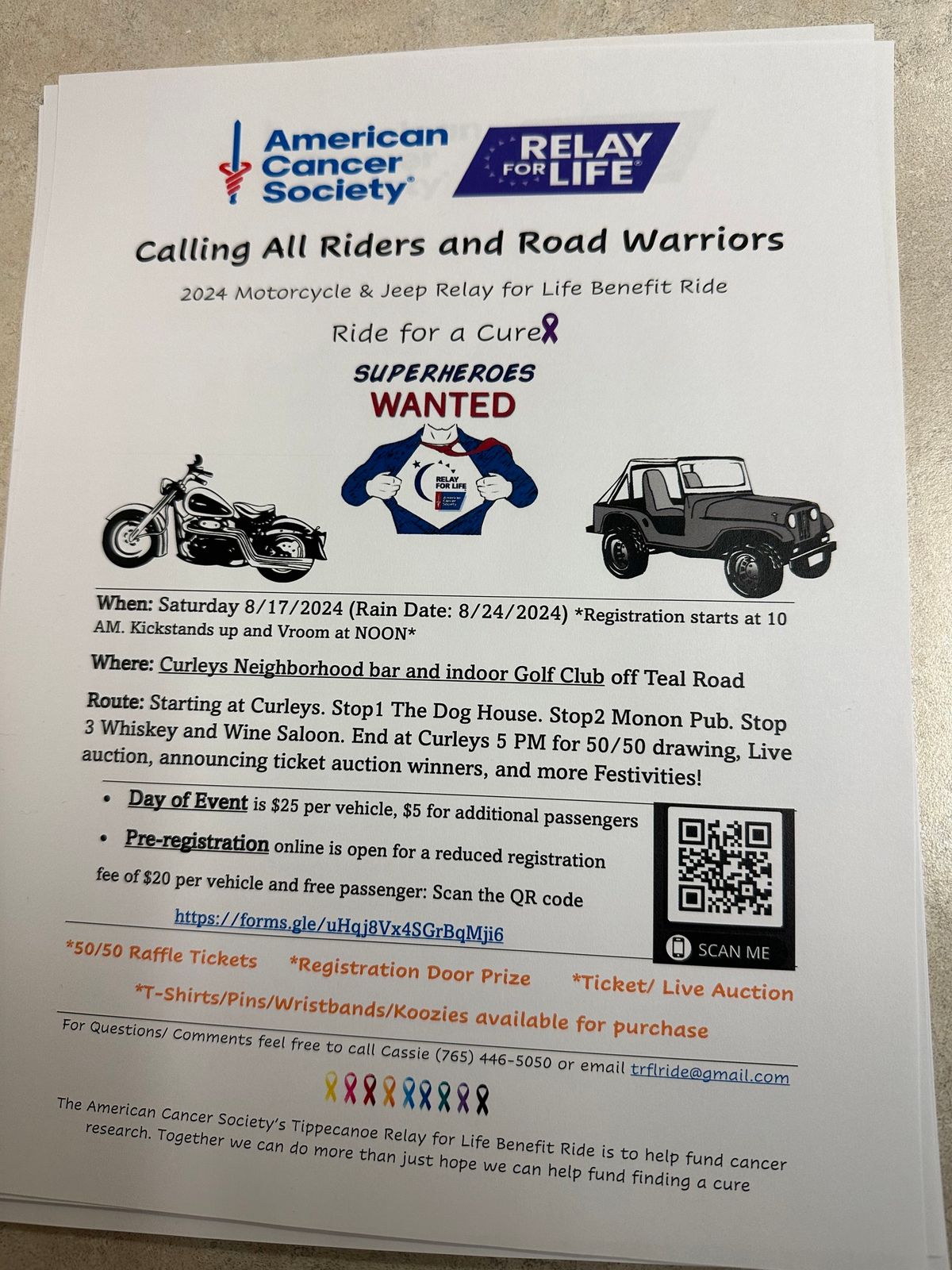 2024 Motorcycle & Jeep Relay for Life Benefit Ride