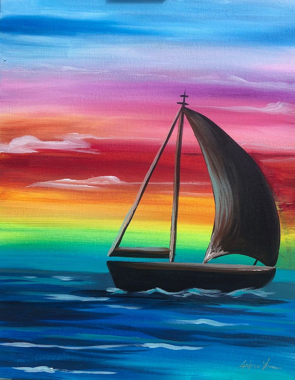 Dunedin Paint Party \u2013 Colorful Sailboat