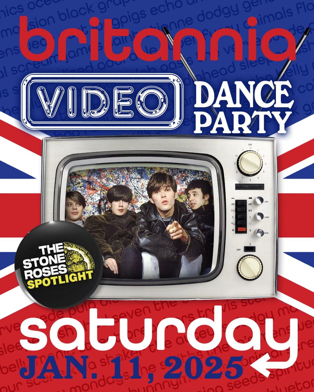 BRITANNIA: Britpop \/ Madchester \/ UKindie Video Dance Party w\/ The Stone Roses Spotlight