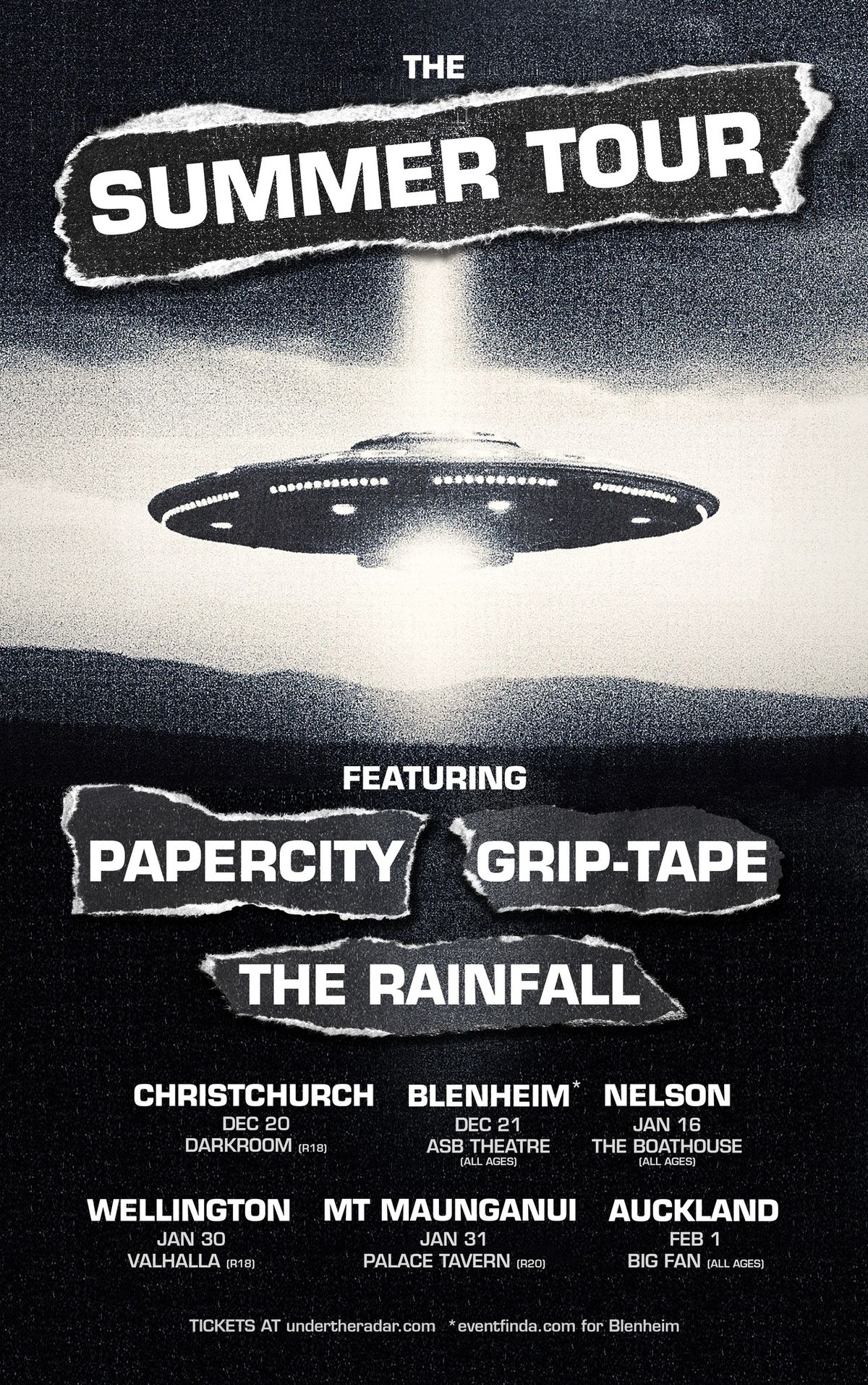 The Summer Tour - PAPERCITY, Grip-Tape and The Rainfall - The Boathouse NSN