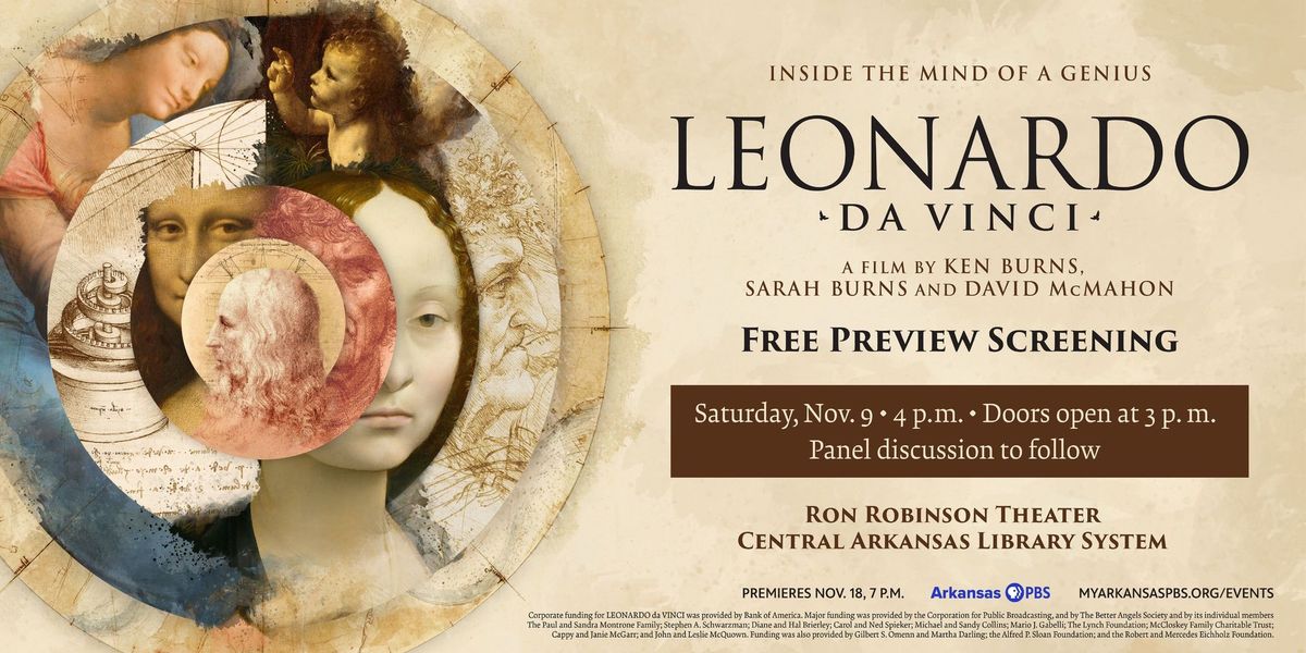 FREE EVENT: Preview Ken Burns' "Leonardo da Vinci" at Ron Robinson Theater