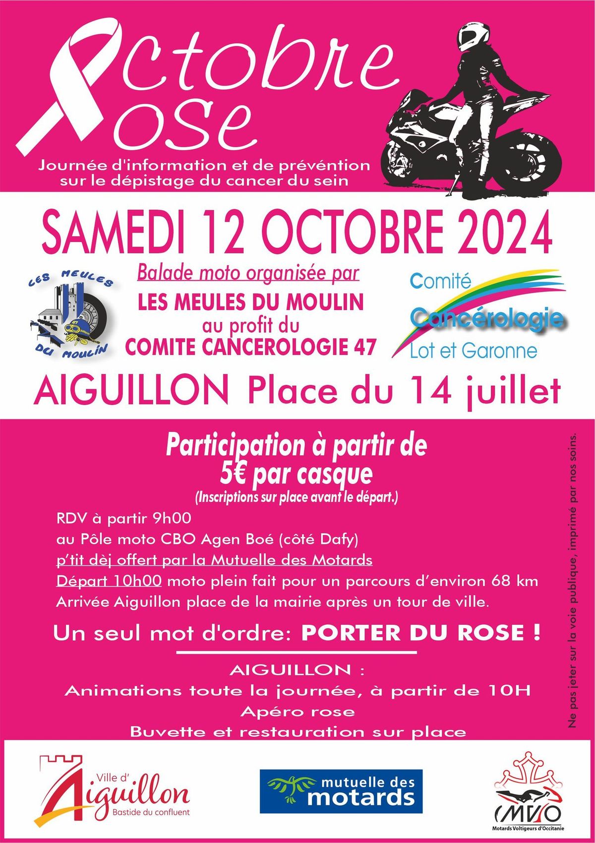 Balade moto Octobre rose