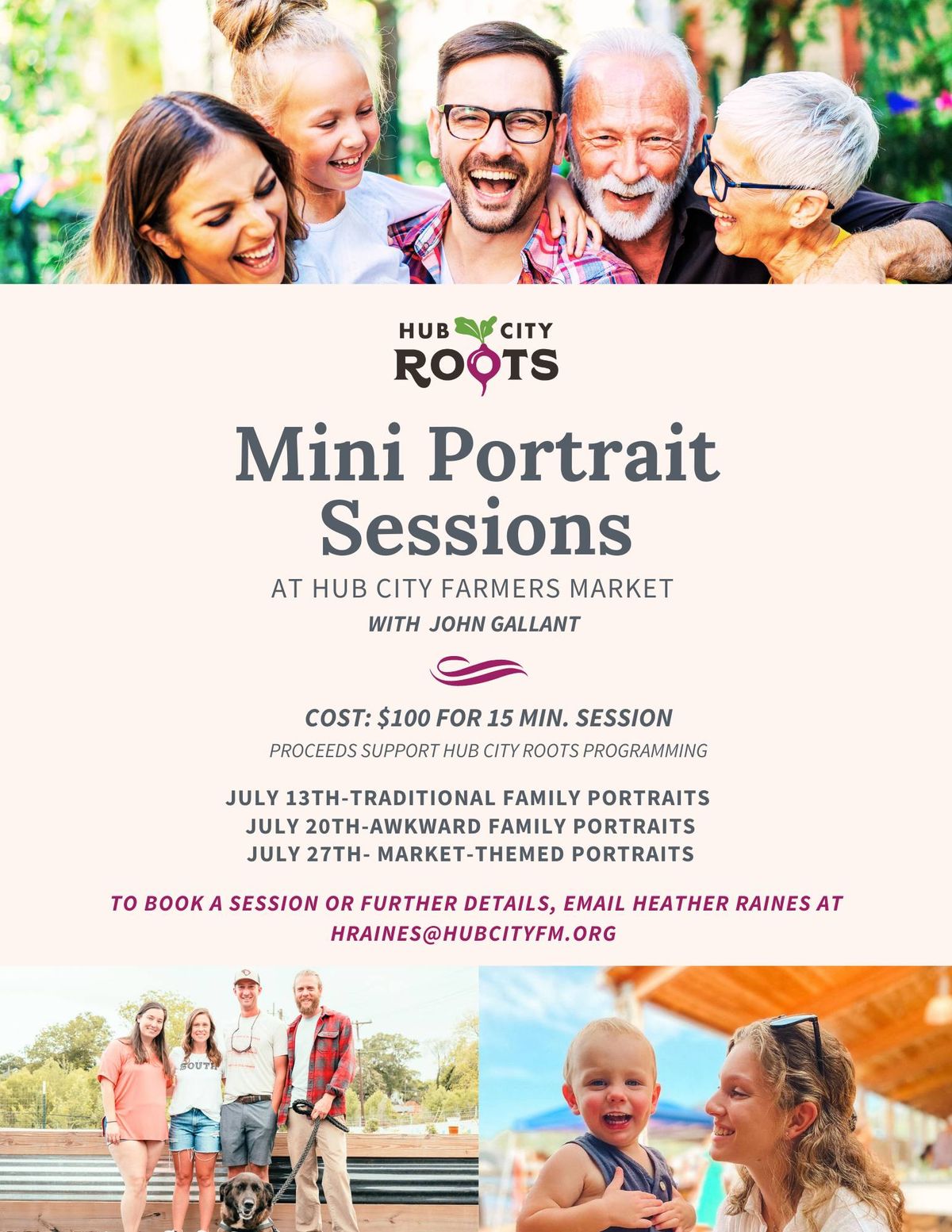 Mini Portrait Sessions at Hub City Farmers Market 