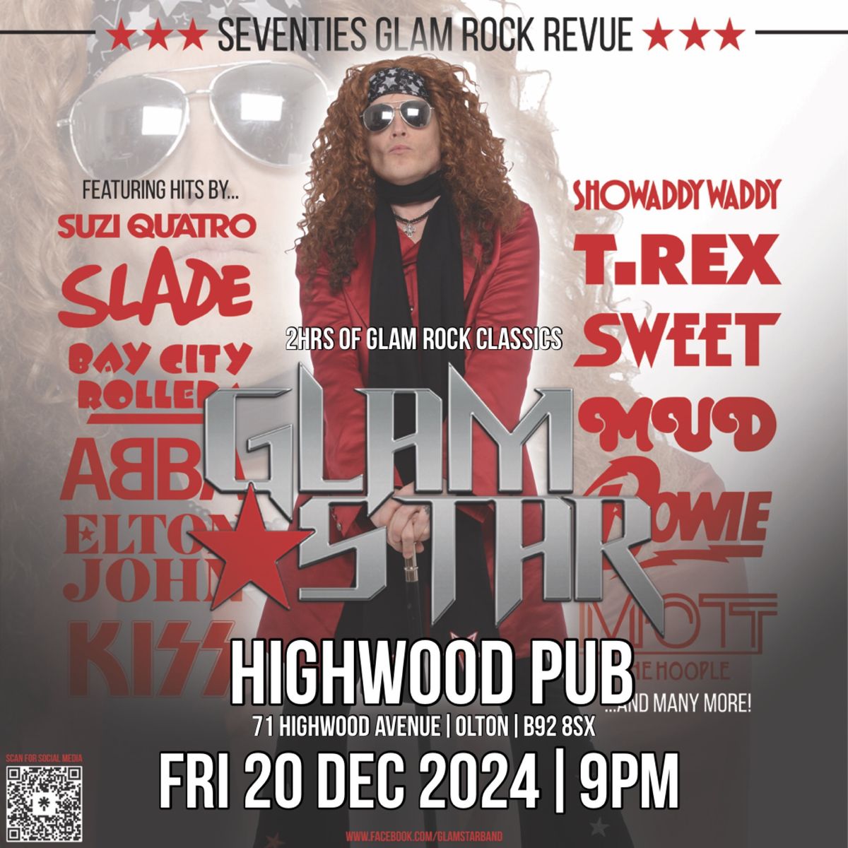 GlamStar Solo Show live at Highwood Pub, Olton