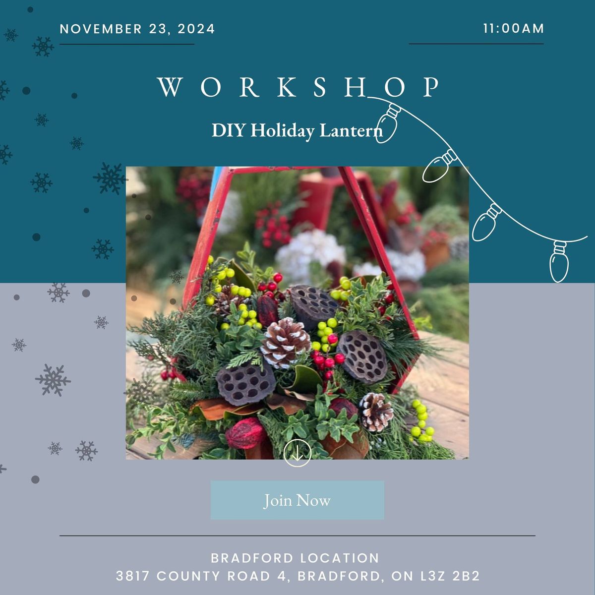 DIY Holiday Large Lantern Workshop Tickets (Bradford Location)