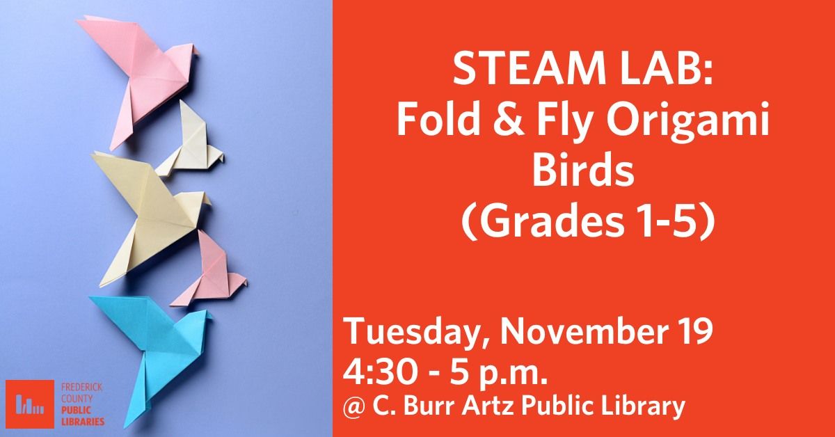 STEAM Lab: Fold & Fly Origami Birds (Grades 1-5)