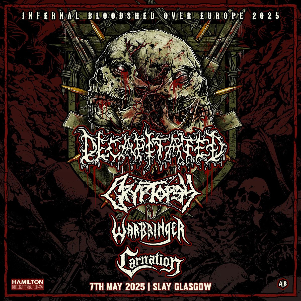 DECAPITATED + Cryptopsy + Warbringer + Carnation - 07.05.2025 - Slay Glasgow