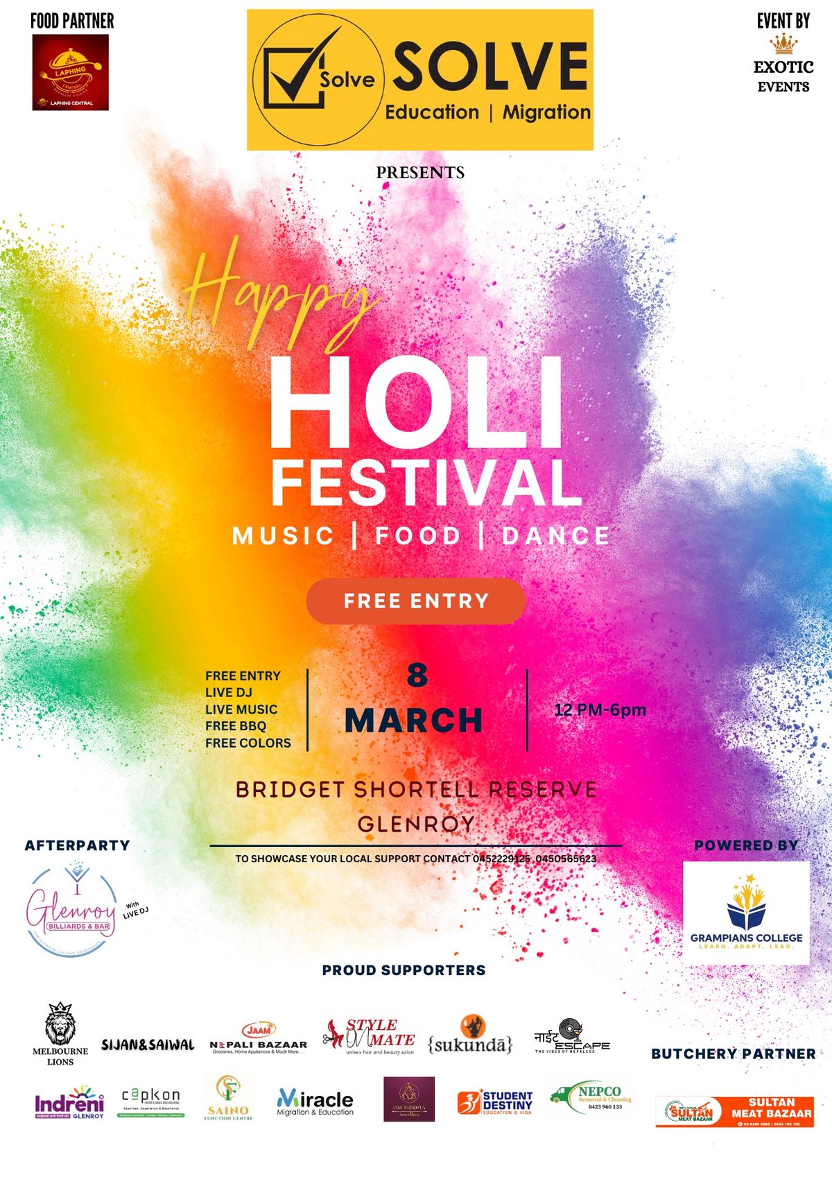 Happy Holi Festival - Glenroy Holi Mela.