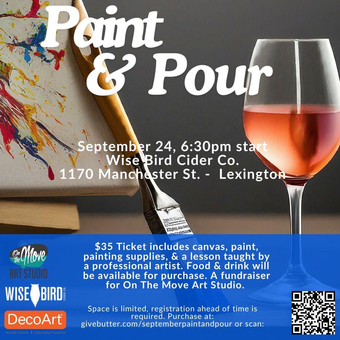 Paint & Pour: Adult Canvas Painting Class benefiting On The Move Art Studio