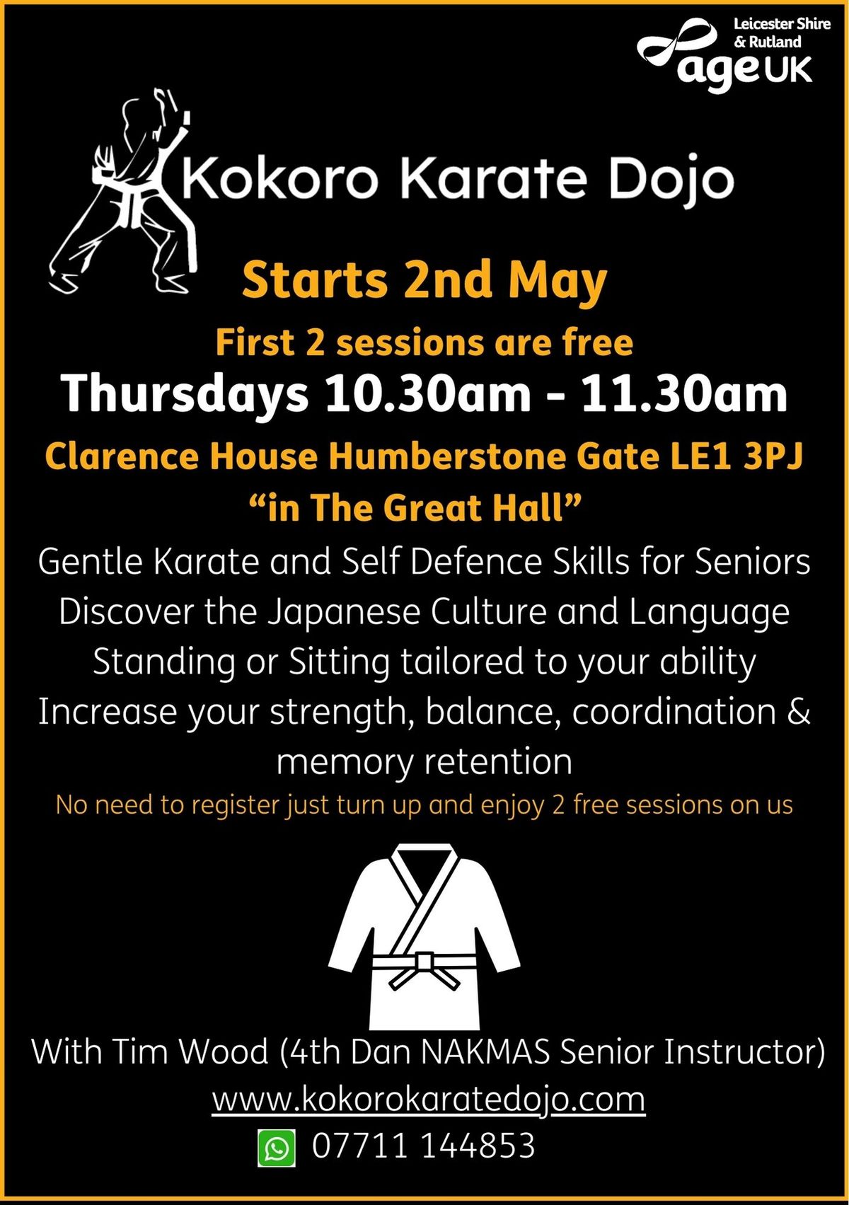 SENIORS only SELF defence AND gentle KARATE