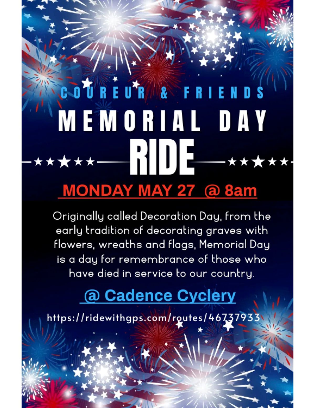 COUREUR & FRIENDS Memorial Day Ride
