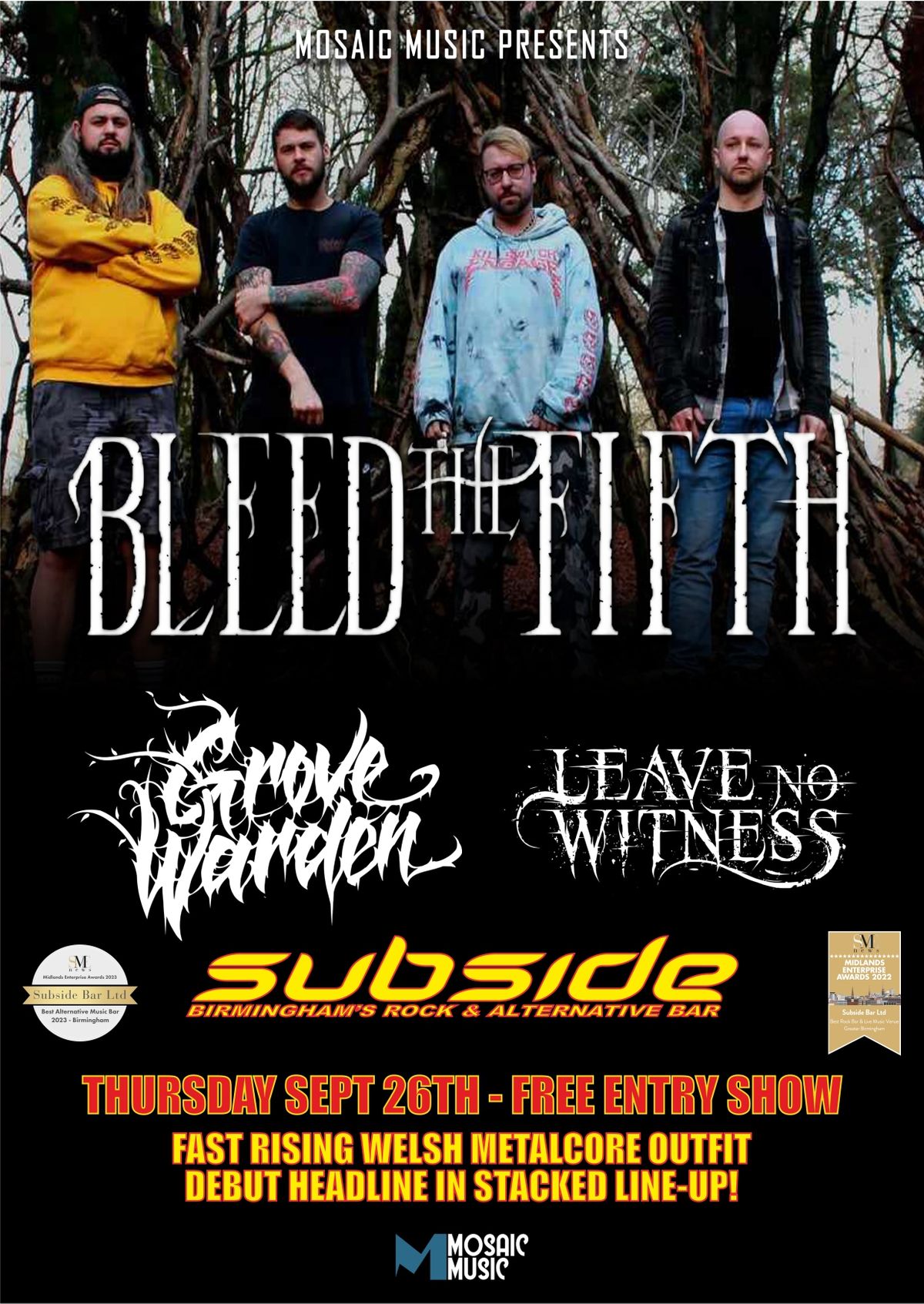 Bleed The Fifth\/Grove Warden\/Leave No Witness live at Subside!