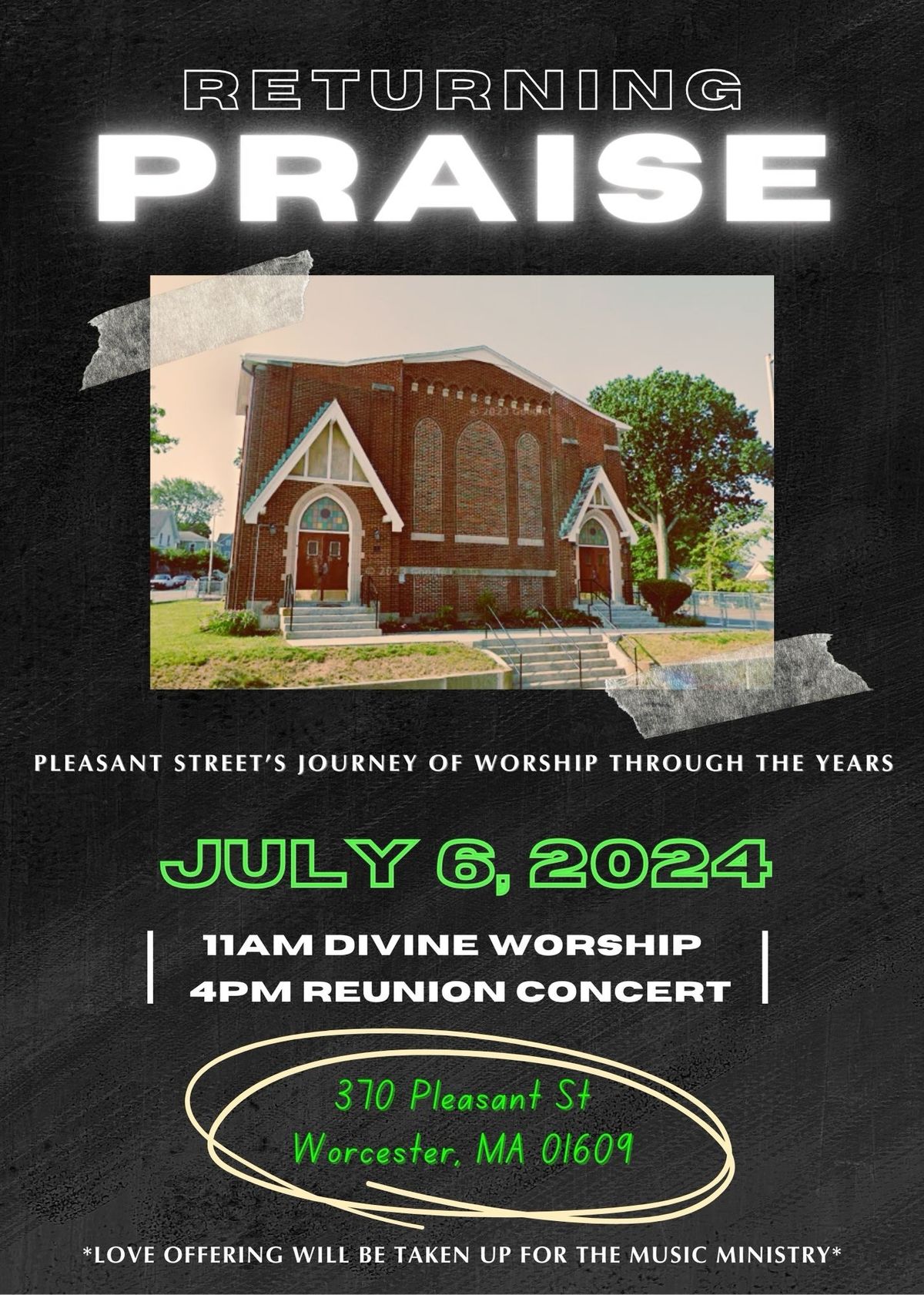 Join past and present praise team members for a Sabbath of worship