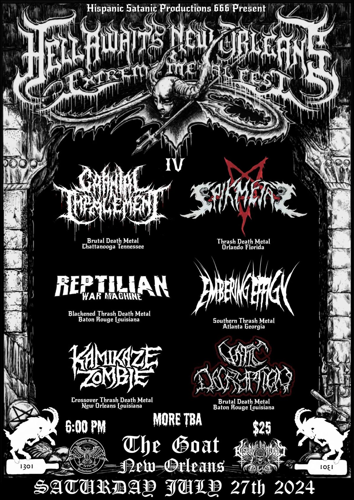HELL AWAITS NEW ORLEANS EXTREME METAL FEST IV 