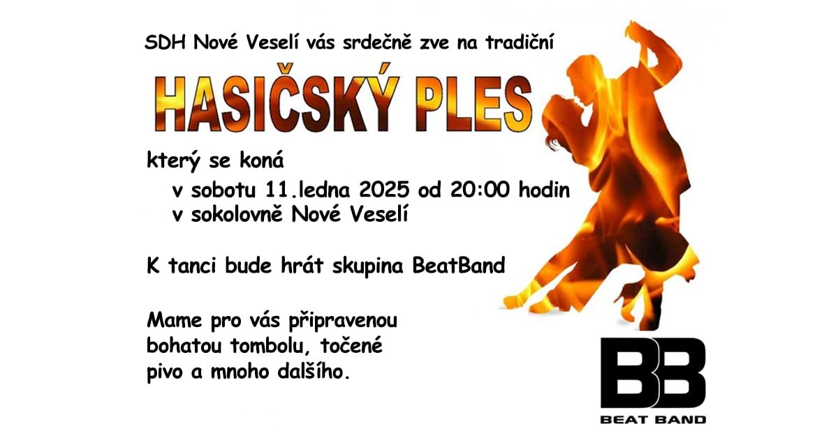 Hasi\u010dsk\u00fd ples SDH Nov\u00e9 Vesel\u00ed | 11.1.2025 | BEAT BAND