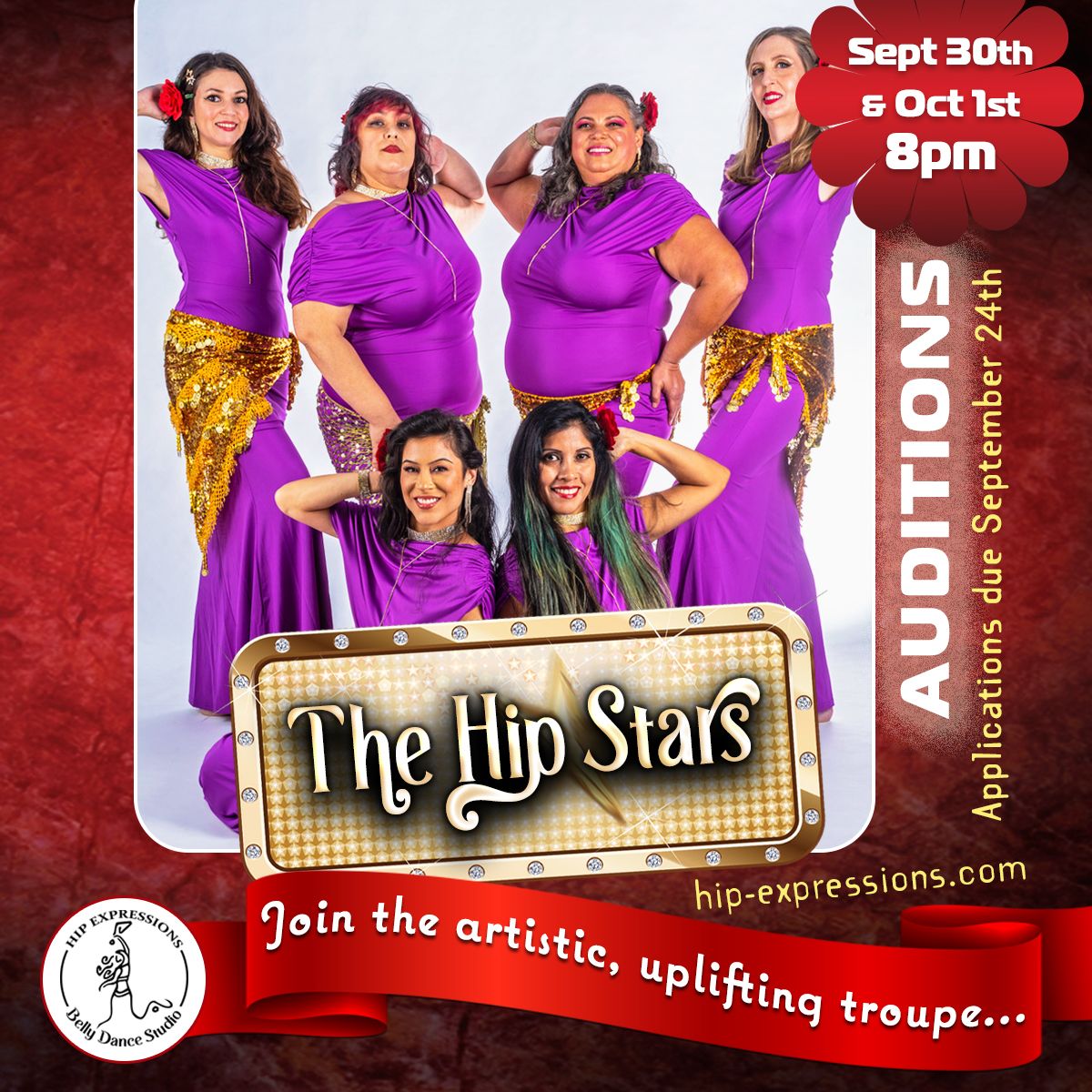 Hip Stars Audition | Sept 30 & Oct 1 | 8 - 9 pm | At Hip Expressions