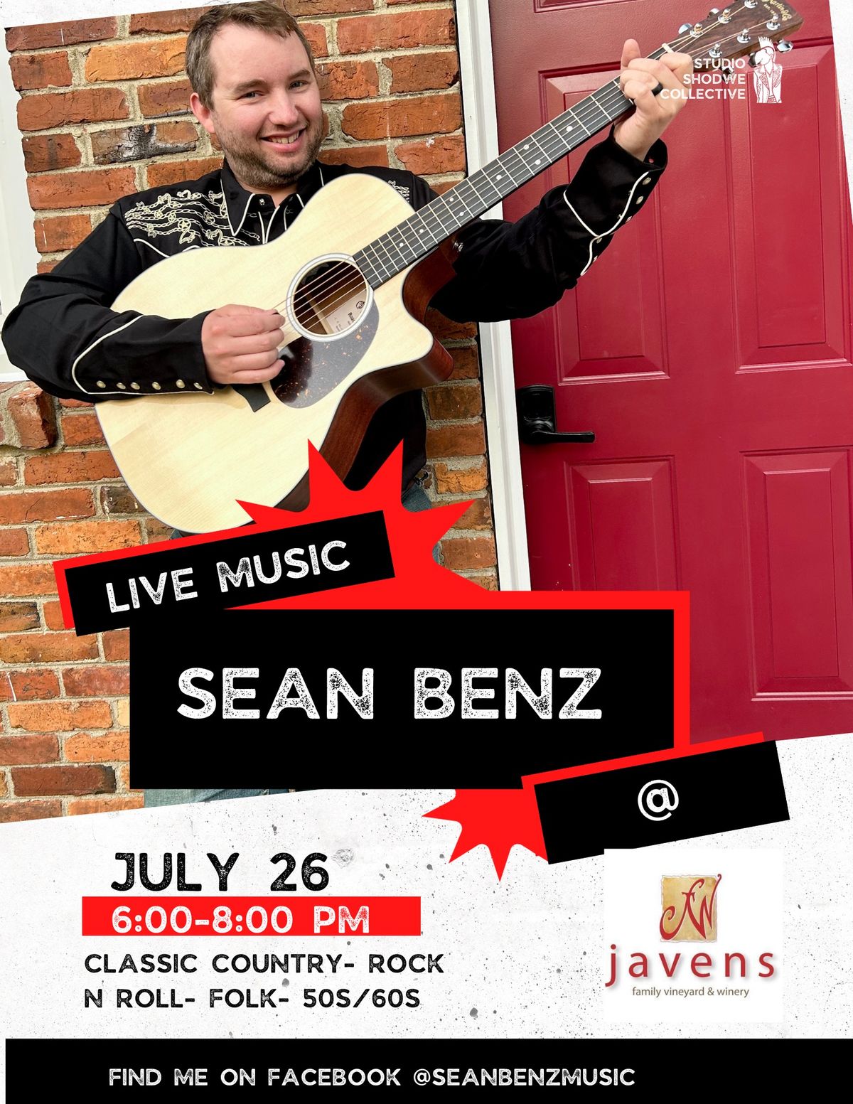 Sean Benz- Live @ Javens Family Vineyard and Winery!