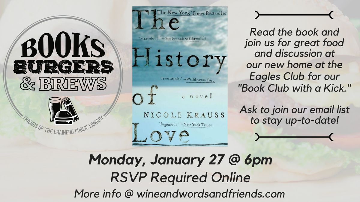 Books Burgers and Brews: The History of Love