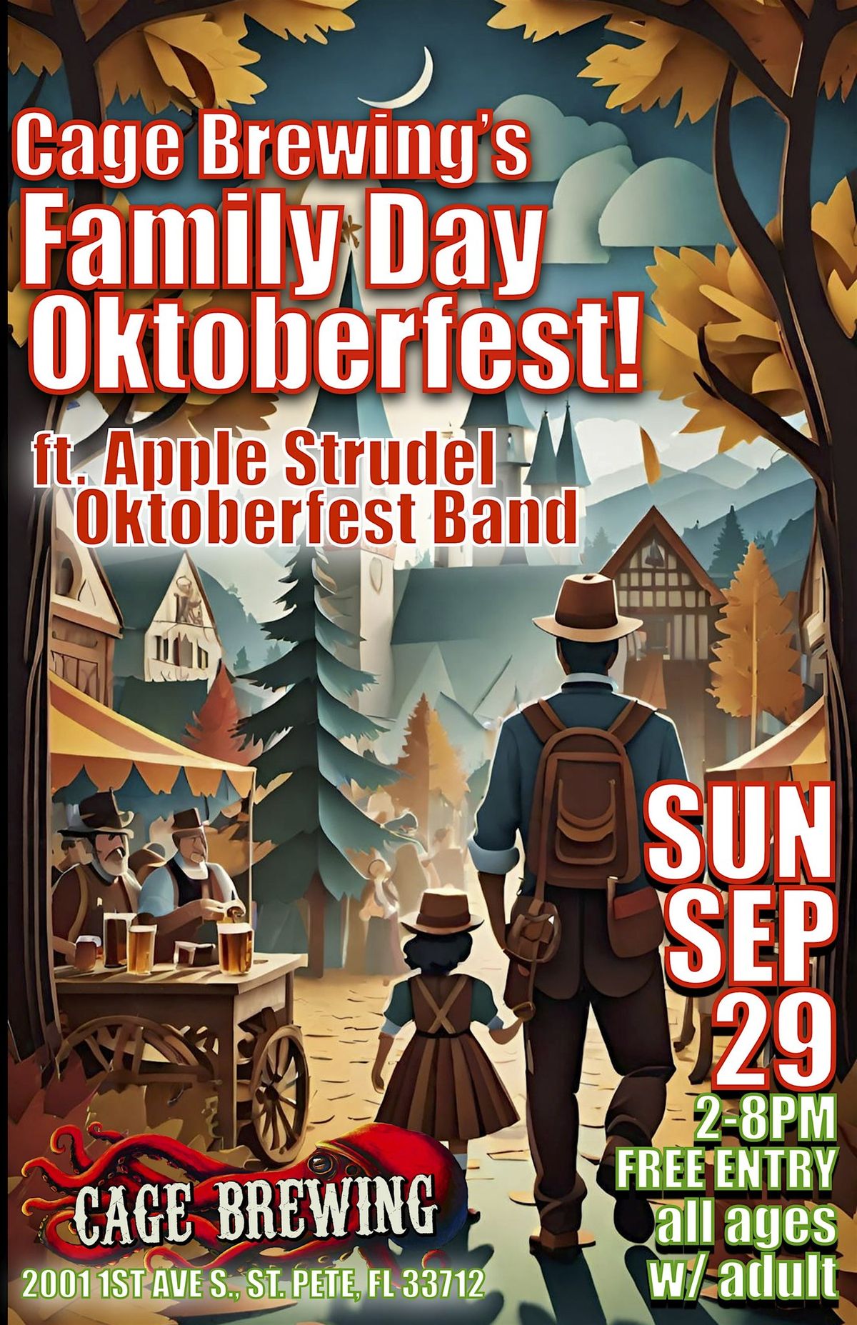 FREE ENTRY: Cage Brewing's Family Day Oktoberfest! | SUN SEP 29 | Cage Brewing, St. Pete | 2-8pm