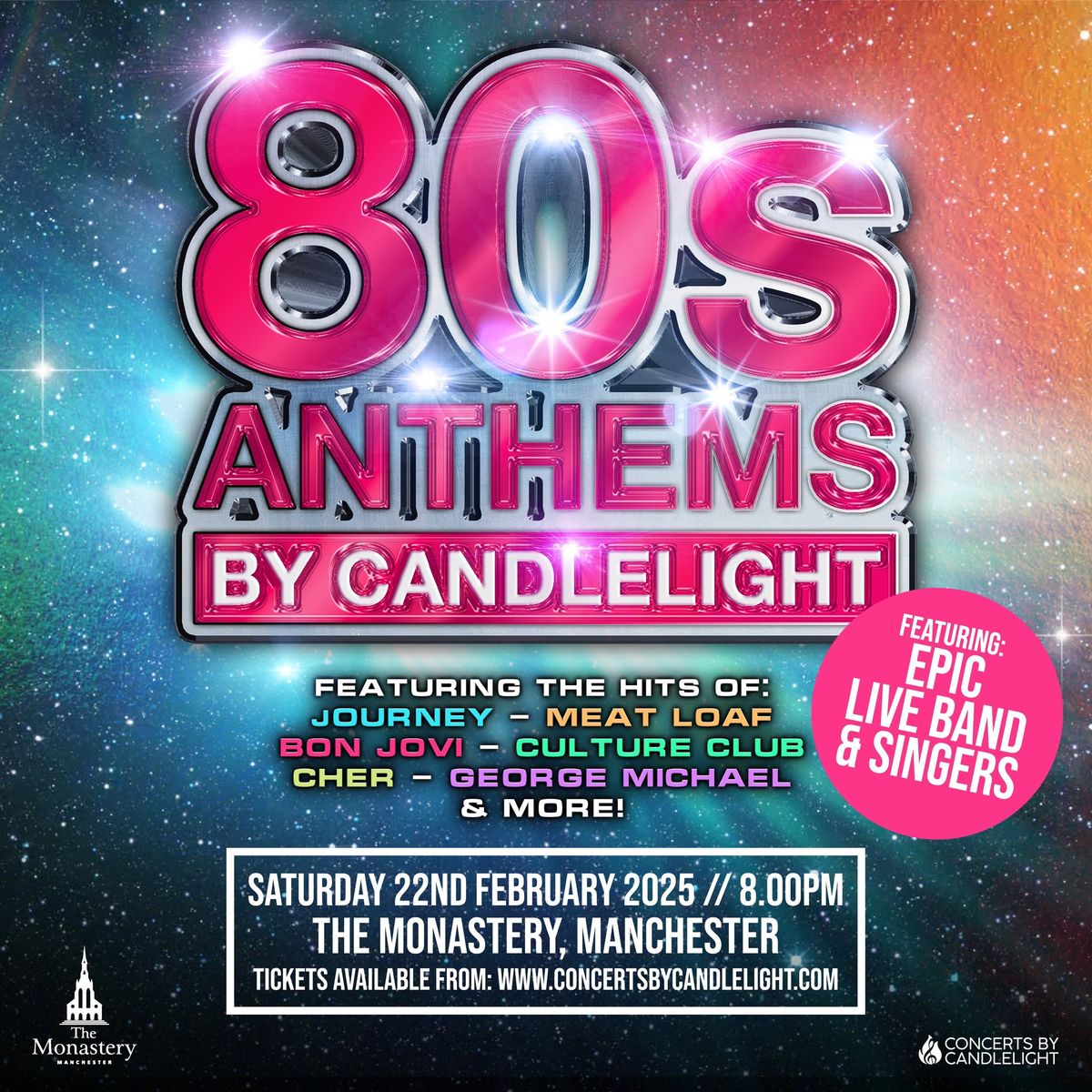 80s Anthems By Candlelight at The Monastery, Manchester