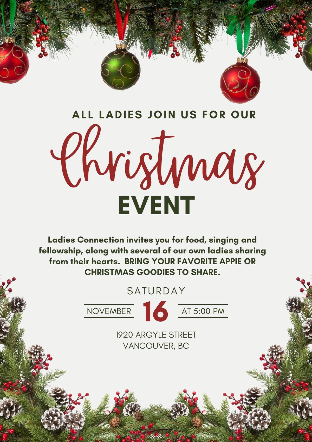 Ladies Christmas Connection Event