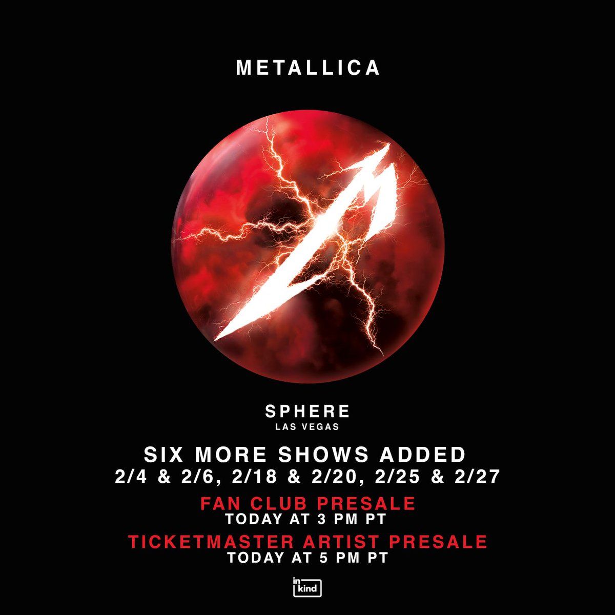 Metallica - 2 Day Pass (Good for 2\/25 & 2\/27 Dates Only)