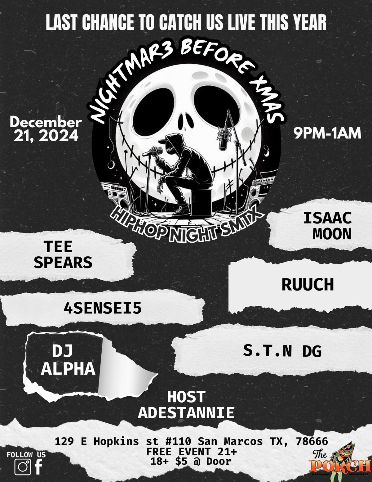 "Nightmar3 Before Xmas" Hiphop night