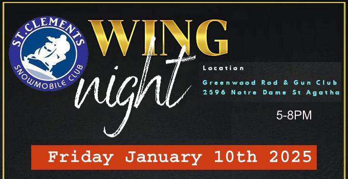 St. Clements Snowmobile Club Wing Night January 2025