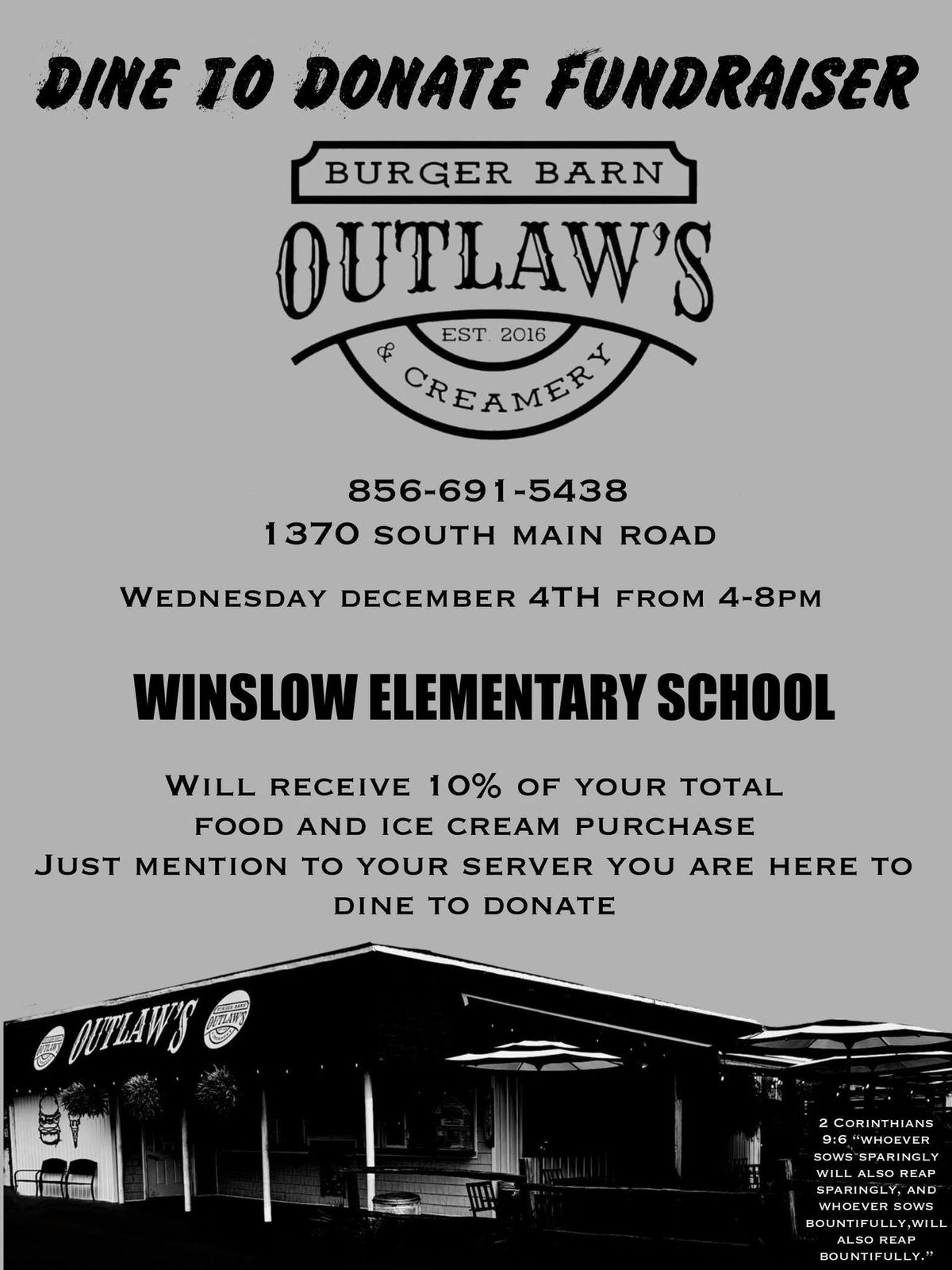 Winlsow Dine and Donate at Outlaw's 