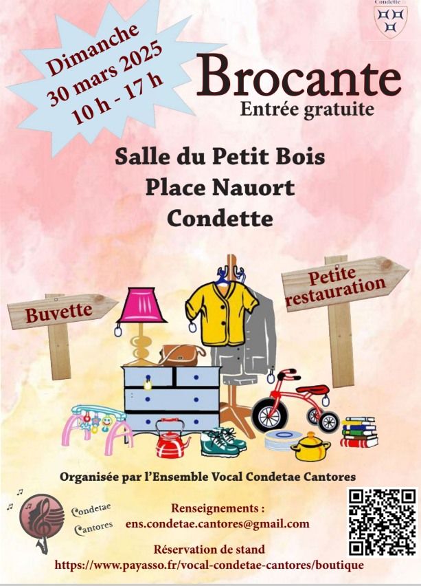 BROCANTE DE PRINTEMPS SALLE DU PETIT BOIS A CONDETTE