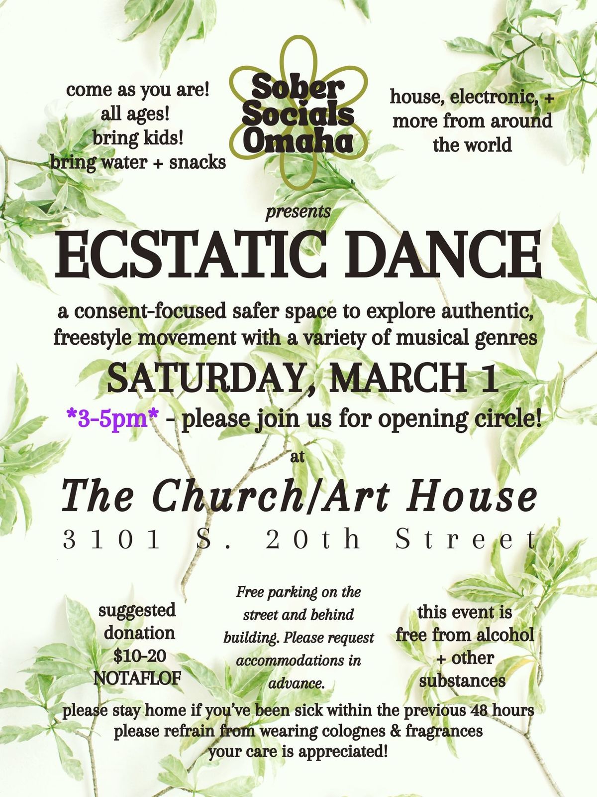 Ecstatic Dance by Sober Socials Omaha - March 1