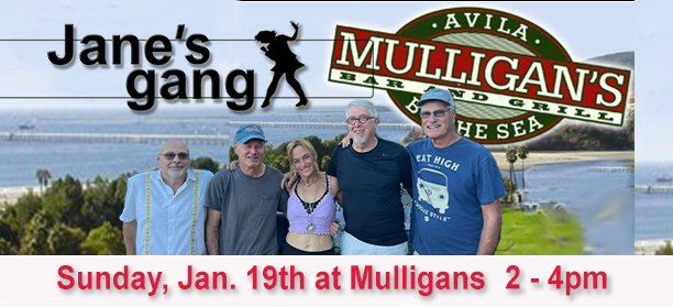 Jane's Gang at Mulligans, Sunday Jan. 19th