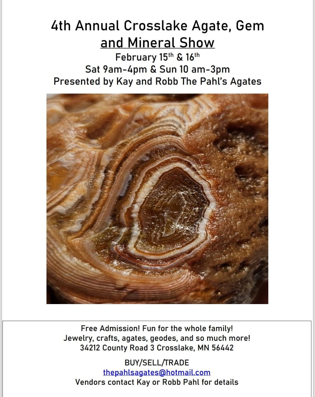 4th Annual Crosslake Agate Show